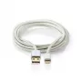 Cabo para telemóvel Nedis CCTB39300AL30 alumínio 3 m USB A Lightning