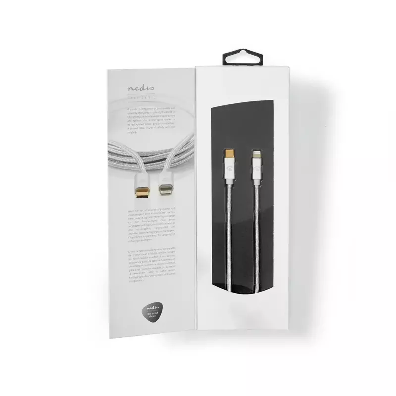 Cabo Lightning Nedis CCTB39650AL10 1 m alumínio USB C