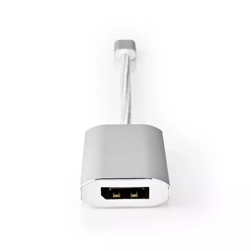 Adaptador de cabo de vídeo Nedis CCTB64480AL02 0,2 m USB Type-C DisplayPort prateado