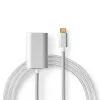 Adaptador de cabo de vídeo Nedis CCTB64680AL20 2 m HDMI Type-A USB Type-C prateado