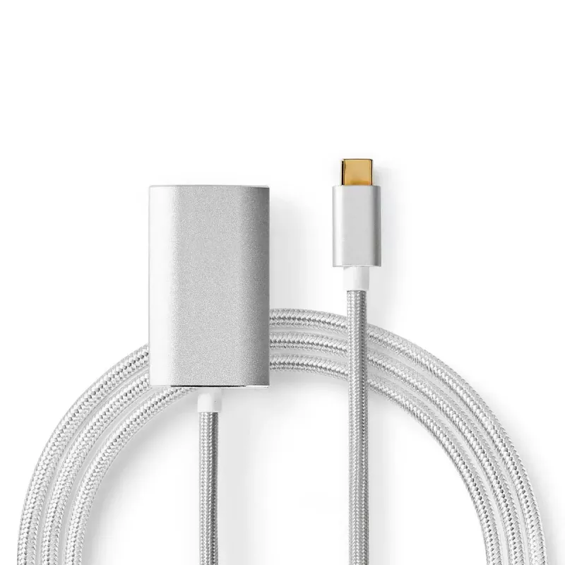 Adaptador de cabo de vídeo Nedis CCTB64680AL20 2 m HDMI Type-A USB Type-C prateado