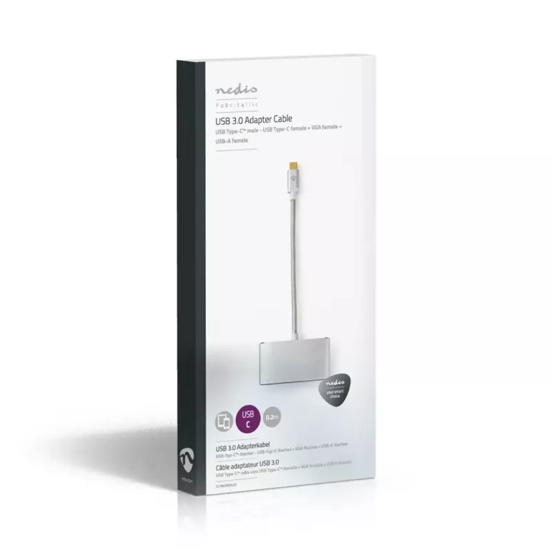 Dock para portátil Nedis CCTB64760AL02 alumínio cabo de 0,2 m 5 Mbit/s
