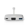 Dock para portátil Nedis CCTB64760AL02 alumínio cabo de 0,2 m 5 Mbit/s