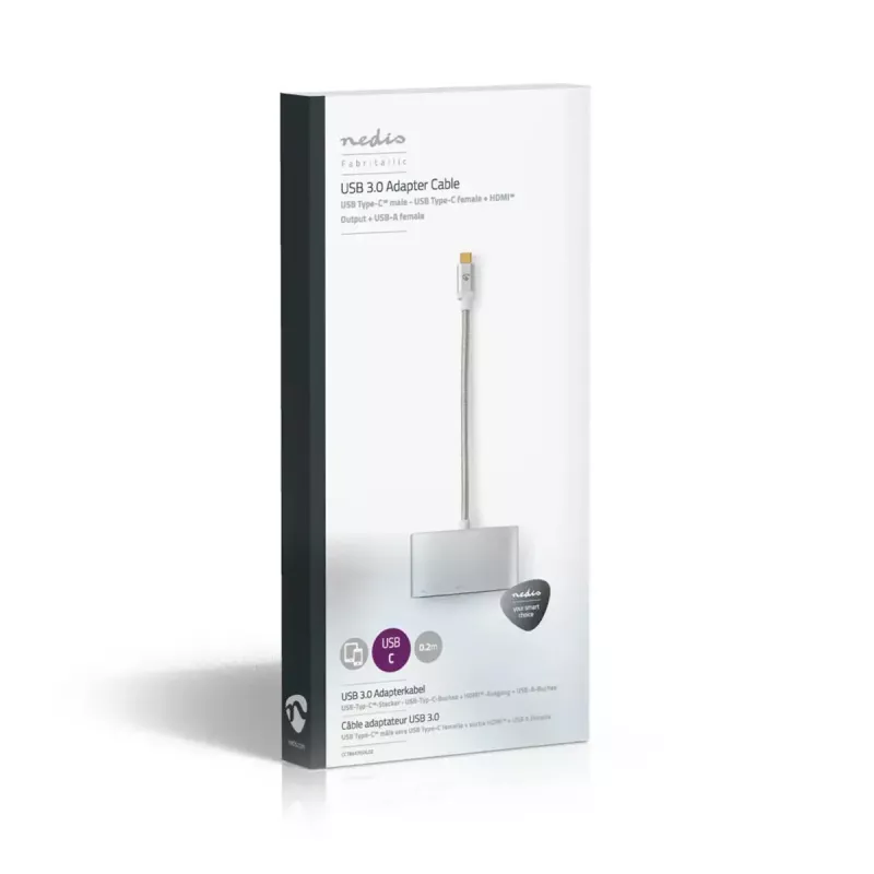 Dock para portátil Nedis CCTB64765AL02 prateado 5 Gbit/s