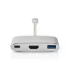 Dock para portátil Nedis CCTB64765AL02 prateado 5 Gbit/s