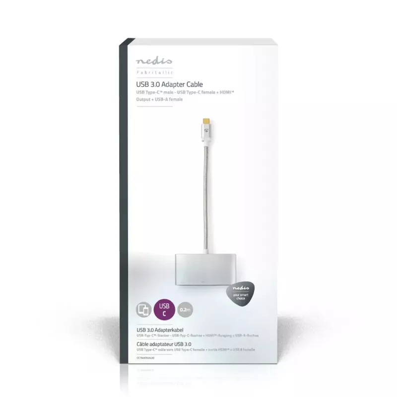 Dock para portátil Nedis CCTB64765AL02 prateado 5 Gbit/s