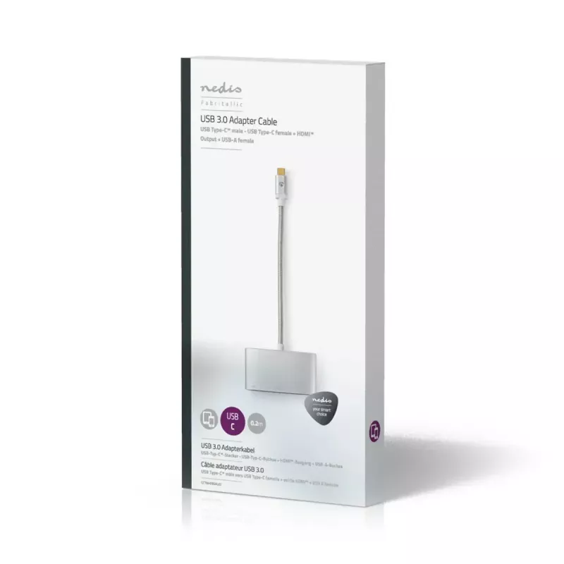 Dock para portátil Nedis CCTB64765AL02 prateado 5 Gbit/s