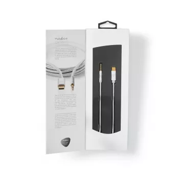 Cabo de áudio Nedis CCTB65940AL10 1 m USB-C para 3,5 mm alumínio