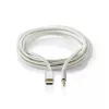 Cabo de áudio Nedis CCTB65940AL10 1 m USB-C para 3,5 mm alumínio