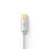 Cabo de áudio Nedis CCTB65940AL10 1 m USB-C para 3,5 mm alumínio