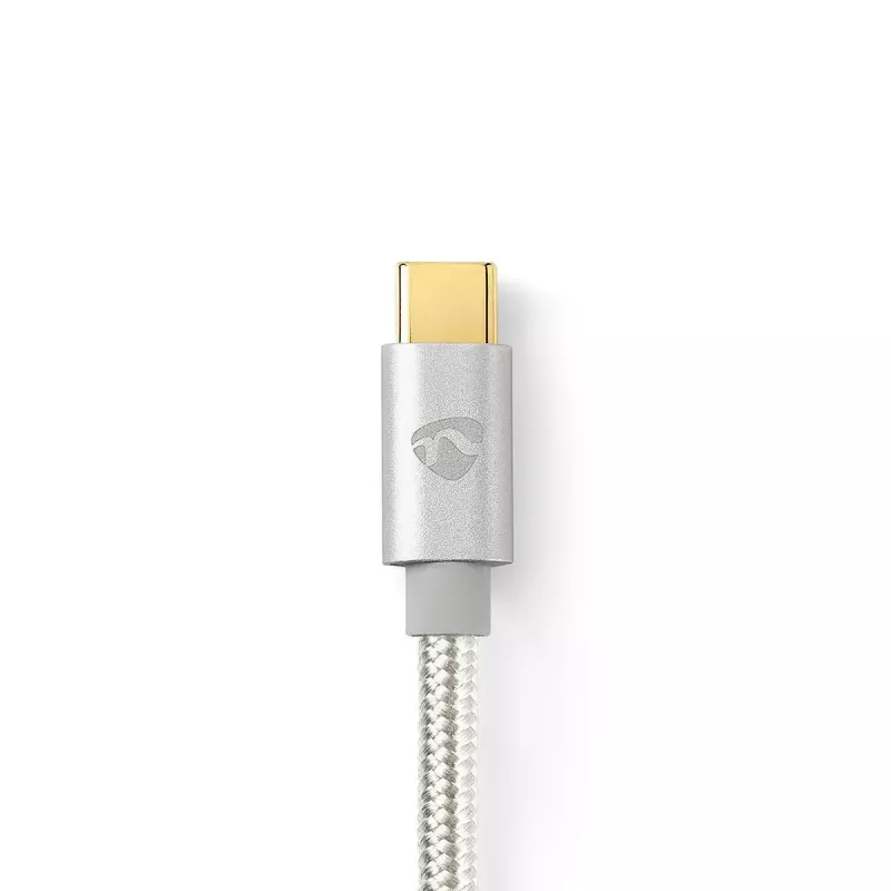 Cabo de áudio Nedis CCTB65940AL10 1 m USB-C para 3,5 mm alumínio