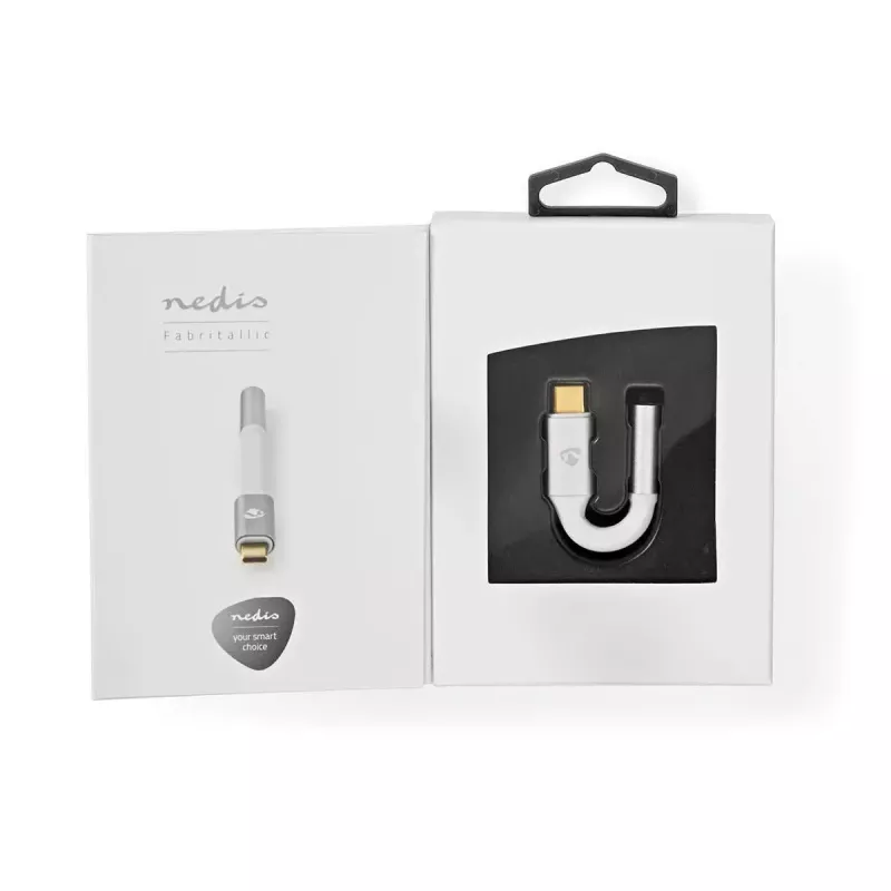 Cabo de áudio Nedis CCTB65950AL008 3,5 mm fêmea para USB macho 0,08 m alumínio