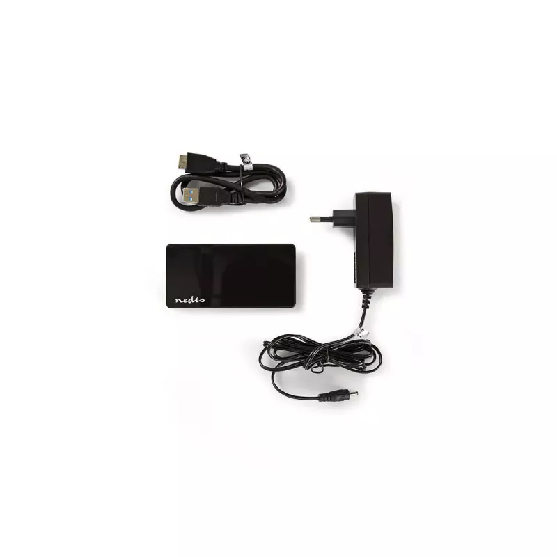 Hub USB Nedis UHUBU3420BK USB 3.2 Gen 1 Micro-B preto