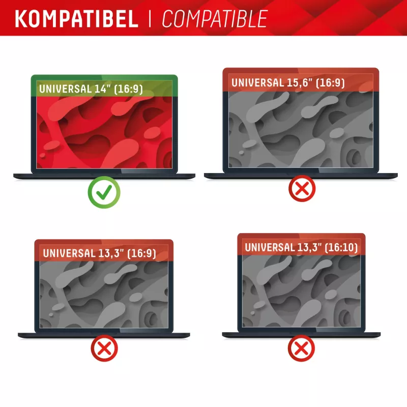 Filtro de privacidade magnético de 2 vias Displex PRIVACY SAFE para portátil/notebook 14'' (16:9)