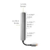 Nedis CCBW64230AT02 adaptador multiporta USB-C 6 em 1, USB 3.2 Gen 1, HDMI, RJ45, 2x USB-A, 2x USB-C, 5 Gbps, cinzento