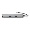 Nedis CCBW64230AT02 adaptador multiporta USB-C 6 em 1, USB 3.2 Gen 1, HDMI, RJ45, 2x USB-A, 2x USB-C, 5 Gbps, cinzento