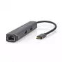 Nedis CCBW64230AT02 adaptador multiporta USB-C 6 em 1, USB 3.2 Gen 1, HDMI, RJ45, 2x USB-A, 2x USB-C, 5 Gbps, cinzento