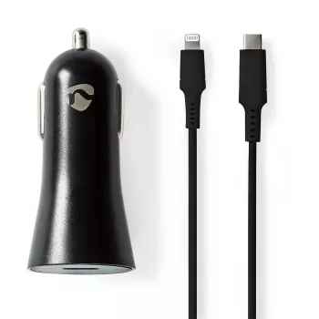 Carregador para dispositivos móveis Nedis CCPDL20W111BK Universal preto Isqueiro de automóvel Auto 12–24V