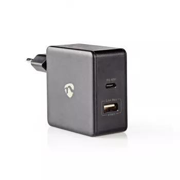 Carregador para dispositivos móveis Nedis WCPD45W100BK Universal preto USB Interior
