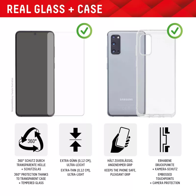 Película protetora de ecrã Displex + capa para Samsung Galaxy S22/S23, moldura de montagem Eco, resistente a riscos