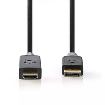 Adaptador de cabo de vídeo Nedis CCBW37100AT10 1m DisplayPort para HDMI preto