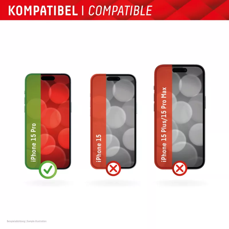 Película protetora de ecrã Displex + capa para Apple iPhone 15 Pro, moldura de montagem Eco, resistente a riscos