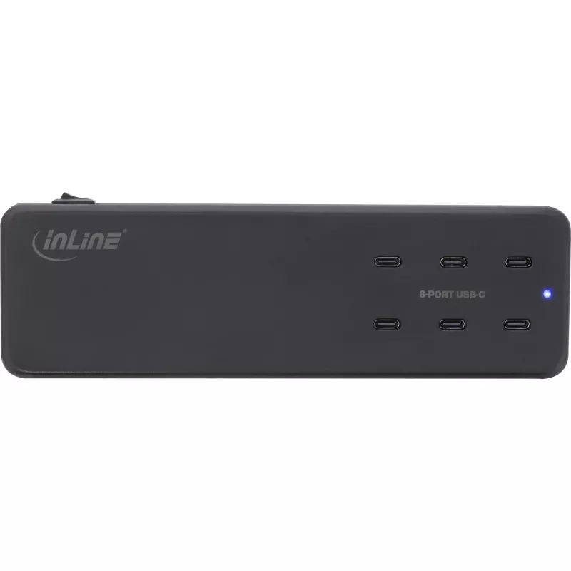 Fonte de alimentação multiporta InLine, carregador, 6x USB-C, PD 3.0, GaN, preto