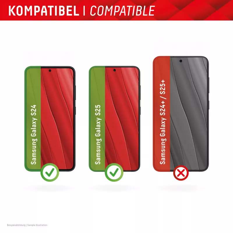 Displex Smart Glass (9H) para Samsung Galaxy S24/S25, autocolante de montagem, inquebrável