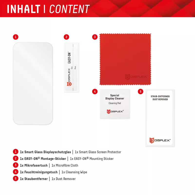 Displex Smart Glass (9H) para Samsung Galaxy S24/S25, autocolante de montagem, inquebrável