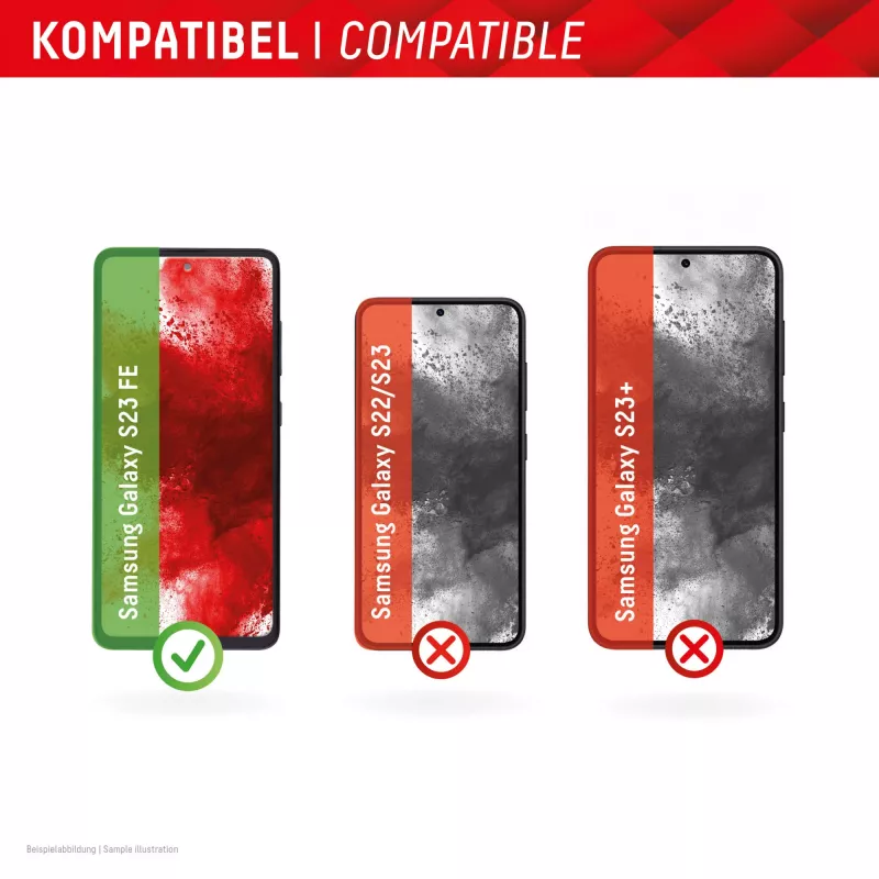 Película de proteção de ecrã Displex + capa para Samsung Galaxy S23 FE, moldura de montagem Eco, resistente a riscos
