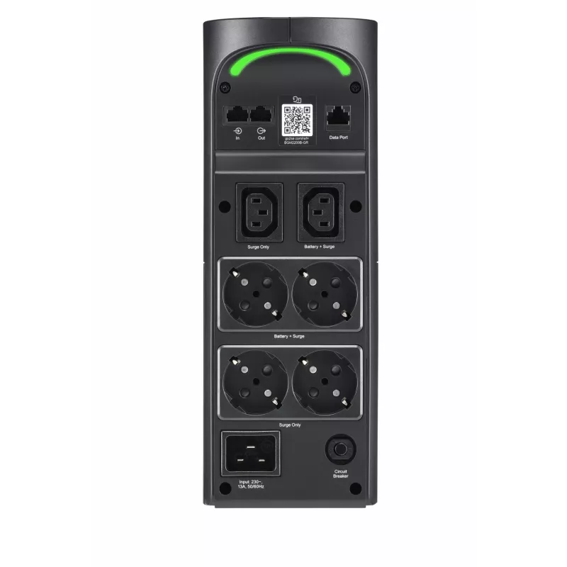 APC Back-UPS Pro BGM2200B-GR - 2200VA/1320W, 4x tomadas Schuko e 2x C13, 3x carregador USB, porta de dados USB