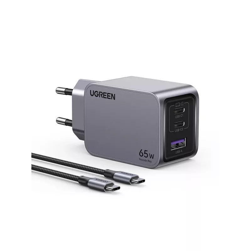 Carregador para dispositivos móveis Ugreen 25871 universal cinzento carregamento rápido AC interior