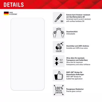 Displex Smart Glass (9H) para Samsung Galaxy A35/A55 5G, autocolante de montagem, inquebrável
