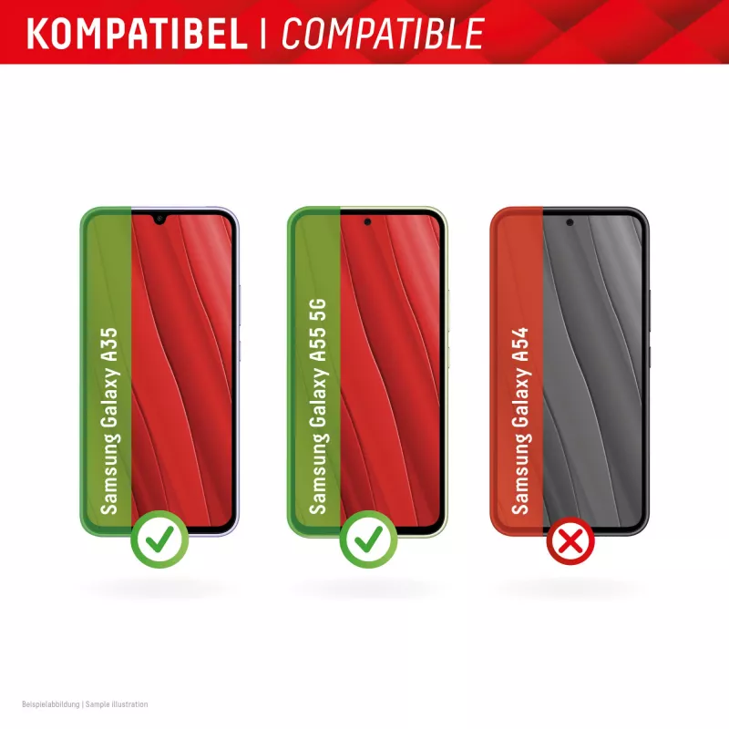 Displex Smart Glass (9H) para Samsung Galaxy A35/A55 5G, autocolante de montagem, inquebrável