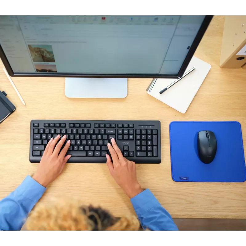 Teclado e rato Trust Primo incluídos Office RF sem fios QWERTZ alemão preto