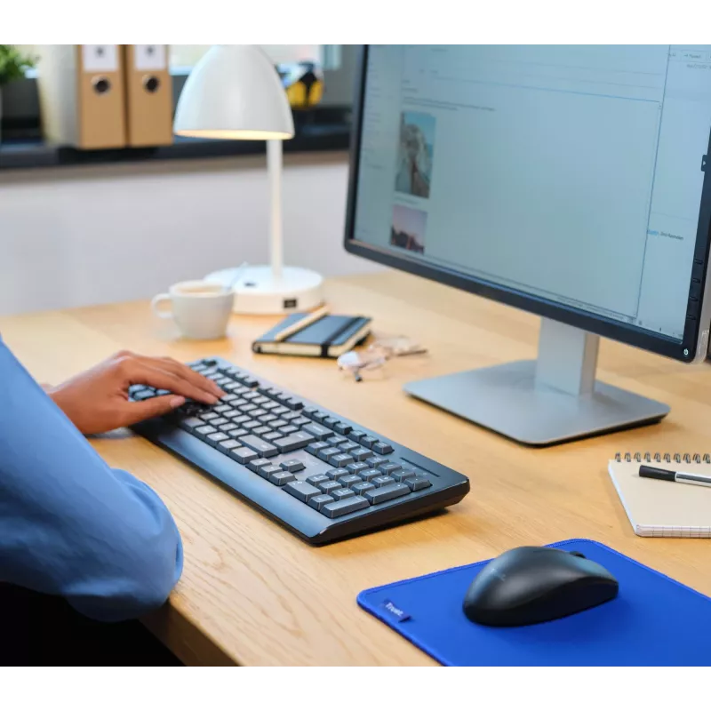 Teclado e rato Trust Primo incluídos Office RF sem fios QWERTZ alemão preto