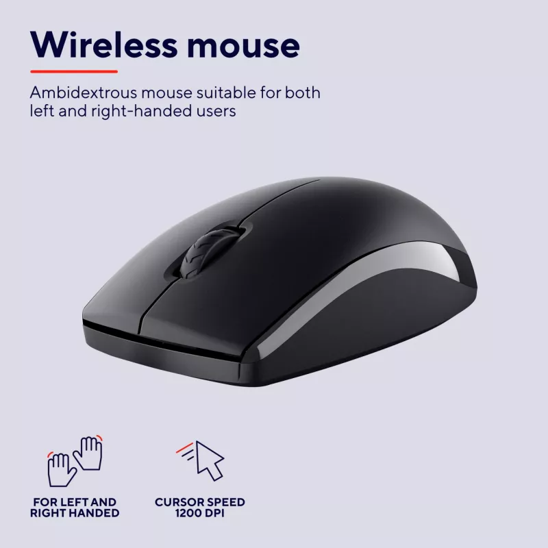 Teclado e rato Trust Primo incluídos Office RF sem fios QWERTZ alemão preto