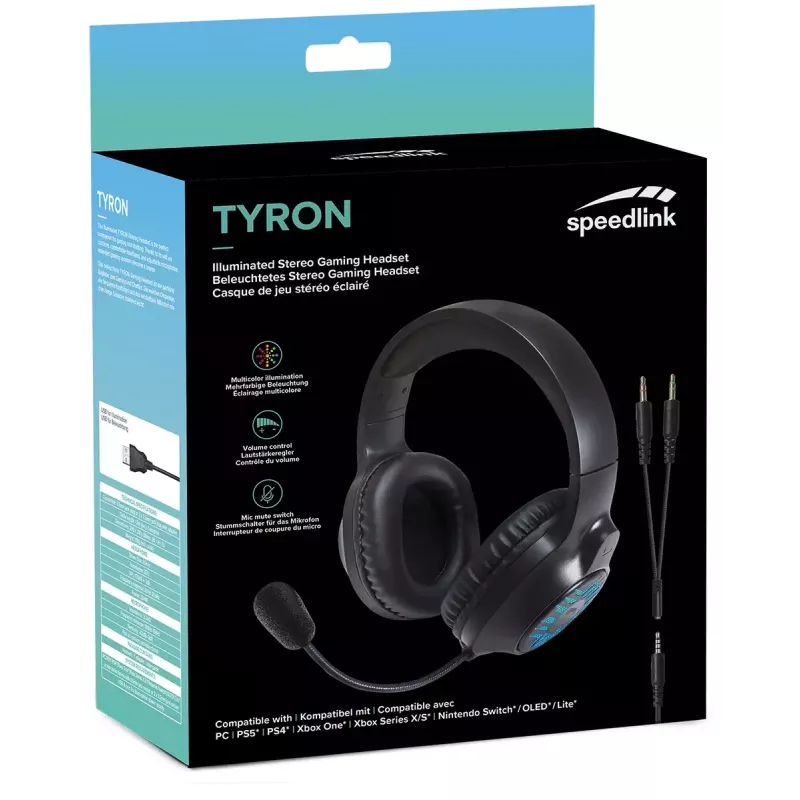 Headset SPEEDLINK TYRON com fios Gaming Preto