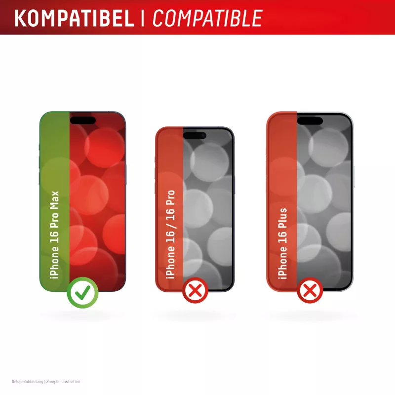 Película protetora de ecrã + capa Displex para Apple iPhone 16 Pro Max, moldura de montagem Eco, resistente a riscos