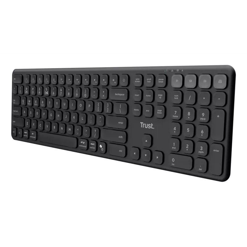 Teclado Trust Vaiya Home/Office RF Wireless + Bluetooth QWERTZ Alemão Preto