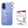 Displex Premium Vidro para lente de câmara, iPhone 16/16 Plus/17 vidro, 10H, Single Rings, DLC, transparente, Quick Mount