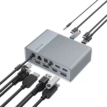 Hub de interfaces Targus HDG215-EUZ USB 3.2 Gen 2 (3.1 Gen 2) Type-C prateado