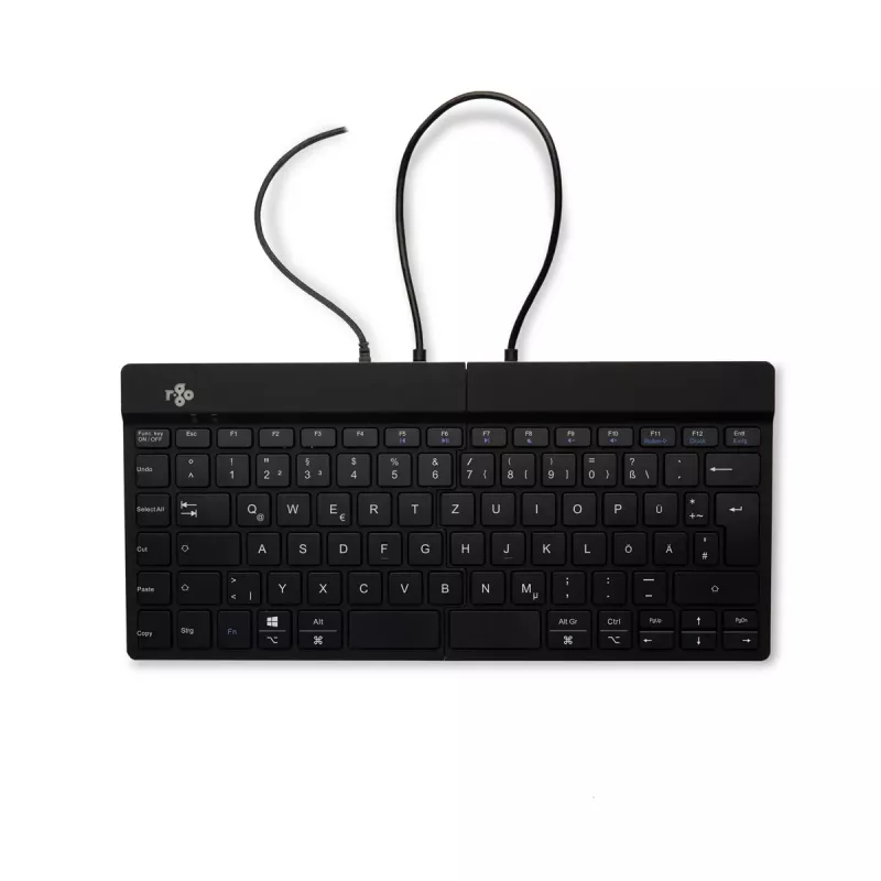 Teclado ergonómico R-Go Tools R-Go Split Break v2 com software break, teclado ergonómico split, QWERTZ (DE), com fios, preto