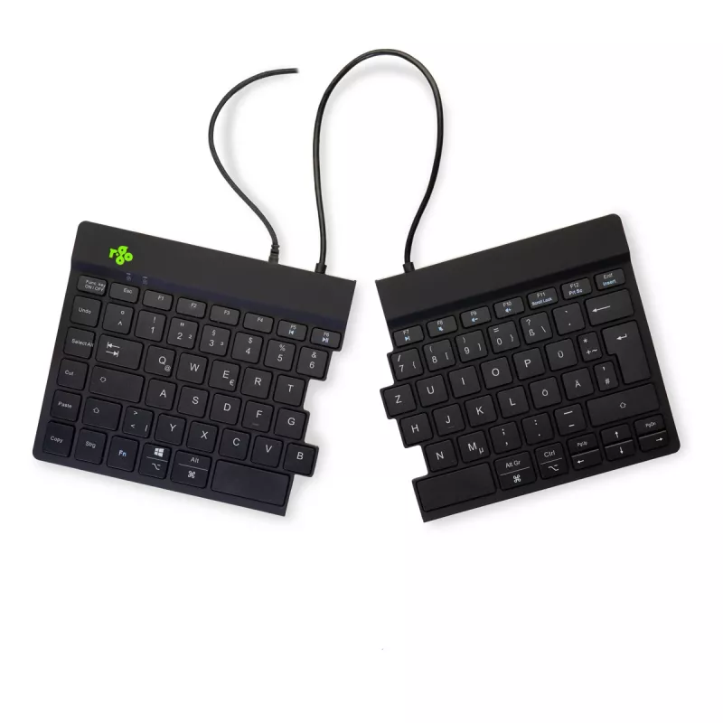 Teclado ergonómico R-Go Tools R-Go Split Break v2 com software break, teclado ergonómico split, QWERTZ (DE), com fios, preto
