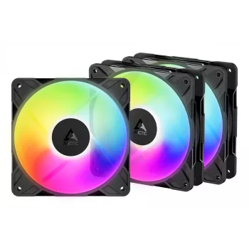Ventoinha de caixa ARCTIC Freezer P12 Pro Reverse A-RGB - pack de 3 12 cm Preto 3 unid.