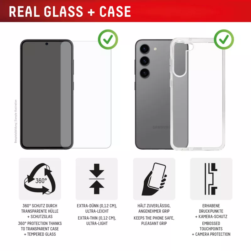 Película protetora de ecrã Displex + capa para Samsung Galaxy A56, moldura de montagem Eco, resistente a riscos