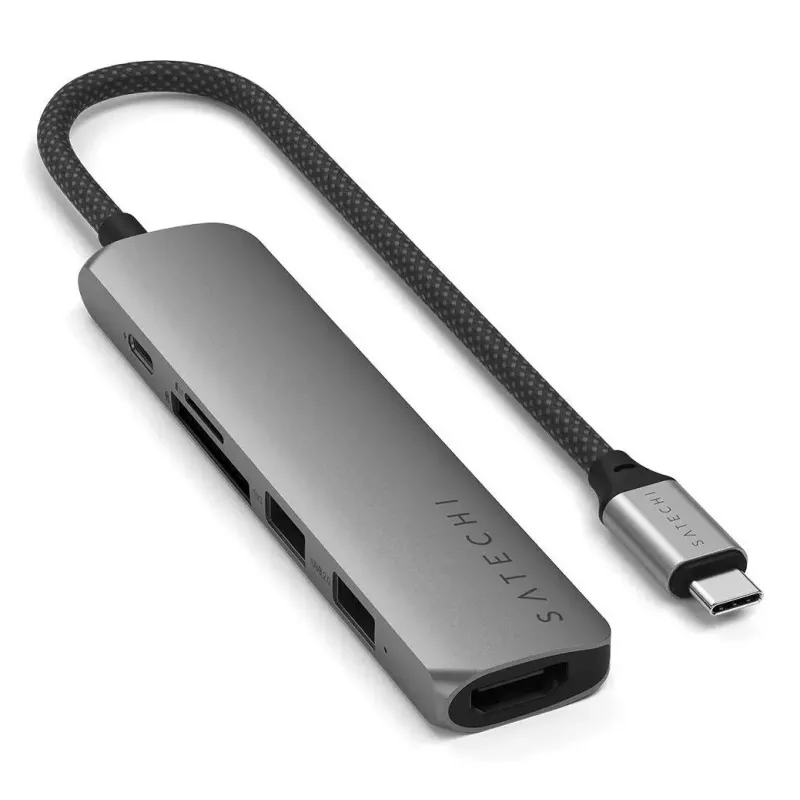 Hub Satechi ST-P6SM USB Type-C 10000 Mbit/s Cinzento