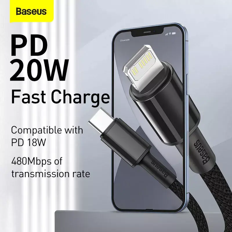 Cabo Lightning Baseus CATLGD-A01 2m preto