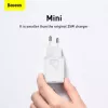 Carregador de interior Baseus Super Si branco carregamento rápido 12V 1xUSB-C
