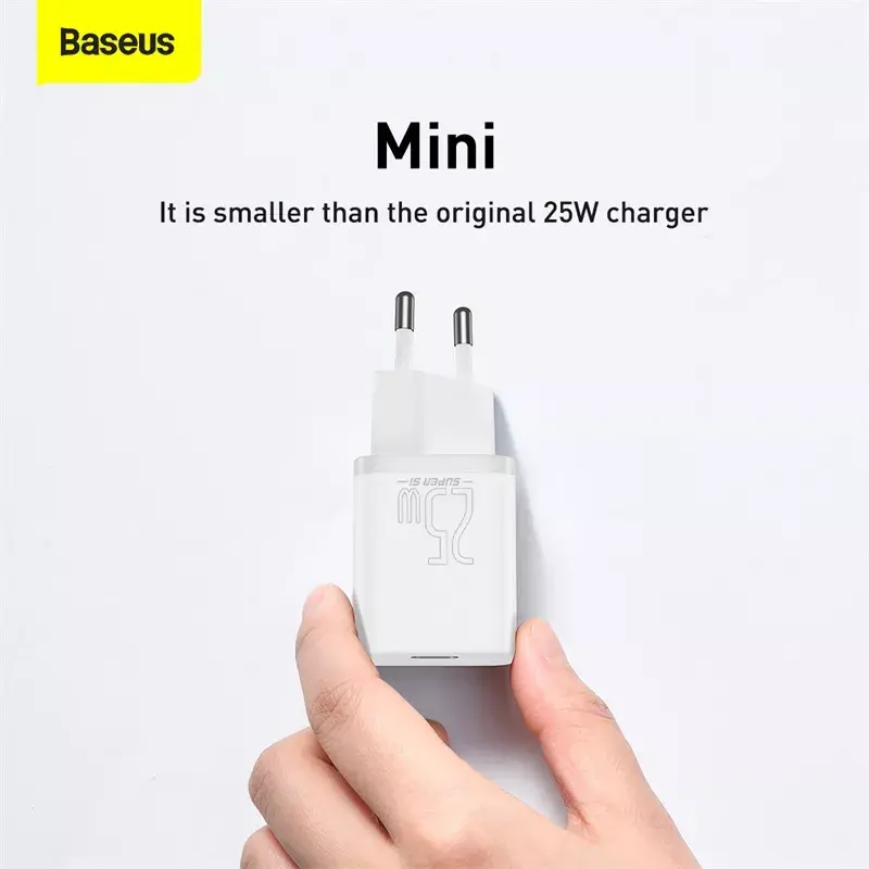 Carregador de interior Baseus Super Si branco carregamento rápido 12V 1xUSB-C